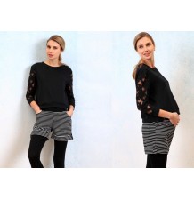 Short de grossesse à rayures 
