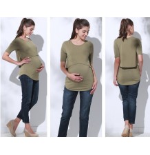 Top premaman e allattamento in tessuto di bambù 