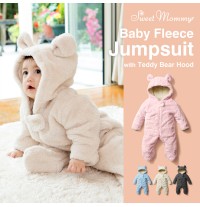 Barboteuse/costume de carnaval petit ours doublée en coton biologique 