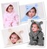 Barboteuse/costume de carnaval petit ours doublée en coton biologique 