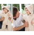 Barboteuse/costume de carnaval petit ours doublée en coton biologique 