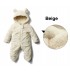 Barboteuse/costume de carnaval petit ours doublée en coton biologique 