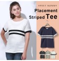 Striped maternity and nursing tee
