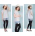 Lace layered back slit nursing top 