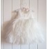 Vestito Cerimonia Damigella Bambina Bianco Rosa 9M - 6 anni