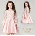 Baby flower girl long sleeve pink formal dress 