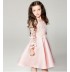 Baby flower girl long sleeve pink formal dress 
