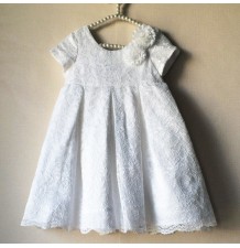 Abitino Cerimonia bambina Damigella con inserti di pizzo 2-6 anni 