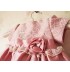 Robe de céremonie fille Demoiselle d'honneur en tissu Chantung rose ou champagne 
