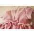 Robe de céremonie fille Demoiselle d'honneur en tissu Chantung rose ou champagne 