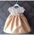 Robe de céremonie fille Demoiselle d'honneur en tissu Chantung rose ou champagne 