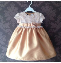 Robe de céremonie fille Demoiselle d'honneur en tissu Chantung rose ou champagne