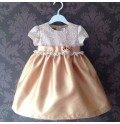 Baby Flower Girl Shantung Formal Dress Pink or Champagne 