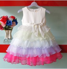 Vestito Cerimonia Damigella Bimba 1-8 anni Modello " Rainbow Princess "