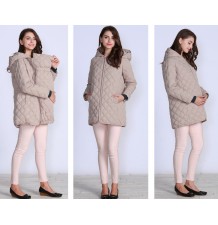 Light down mother coat with baby pouch
