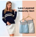 Lace Layered Maternity Skirt 