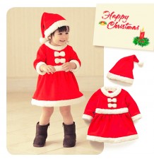 Costume de Père Noel petite fille 80cm - 95cm