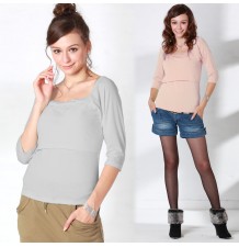 Stretch Cotton Fabric Maternity Nursing Top 