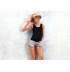 Multi-color stripe all-in-one maternity and nursing  swimwear