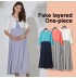 Fake layered Maternity Nursing Maxi Dress 