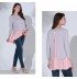 Top de grossesse et d'allaitement double couche à manches longues 