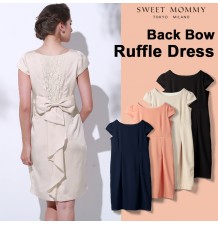 Chambray Maternity Nursing Formal Dress with Petticoat 