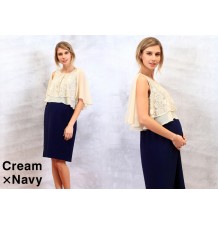 Vestito premaman e allattamento bicolore in chiffon