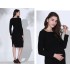 Maternity and nursing long sleeve dress with boat neck