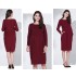 Maternity and nursing long sleeve dress with boat neck
