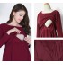 Maternity and nursing long sleeve dress with boat neck