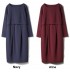 Maternity and nursing long sleeve dress with boat neck