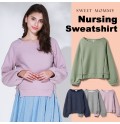 Maternity and nursing sweater with lateral zips