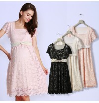 Maternity and nursing ceremony dress made in stretch lace