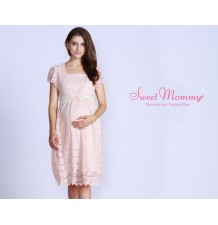 Maternity and nursing ceremony dress made in stretch lace