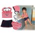 Swimsuit For Little Girl In Sailor Style 4 Pieces Set