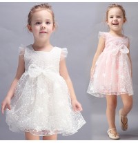 Vestitino bimba damigella bianco / rosa 90-130cm