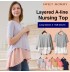 Maternity and nursing long sleeve and double layer top 