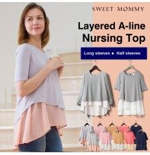 Maglia Premaman e Allattamento doppio strato a maniche lunghe