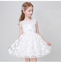 Flower girl formal dress white colour with butterflies 90-100cm