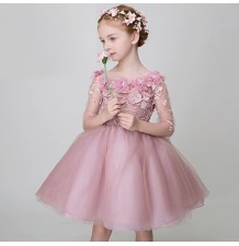 Flower girl formal dress pink colour 90-150cm