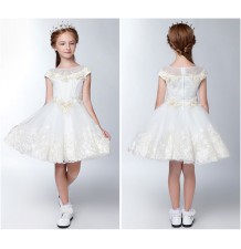 Flower girl ceremony formal dress ivory 100-150cm