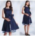 Maternity and nursing formal dress with floral inner layer