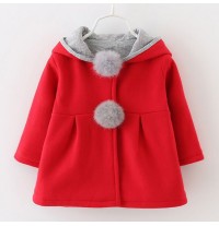 Manteau rouge petite fille avec capuche 