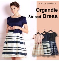 Maternity and nursing short sleeve formal dress 