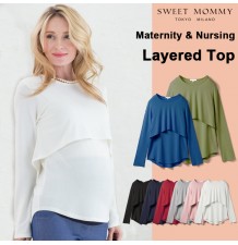 Maternity and nursing long sleeve top