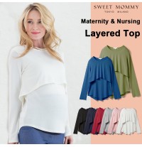Maternity and nursing long sleeve top