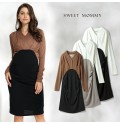 Vestito premaman allattamento a maniche lunghe e Scollo a V