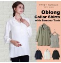 Camicia premaman allattamento con canotta in bambù inclusa