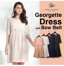 Vestito cerimonia premaman e allattamento in tessuto Georgette