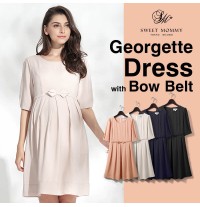 Robe de grossesse et allaitement de cérémonie en tissu Georgette